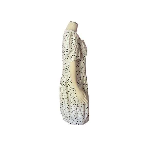 90s NWT David Warren NY Bonwit Teller White & Black Polka Dot Career Dress Sz 8 - Picture 2 of 7